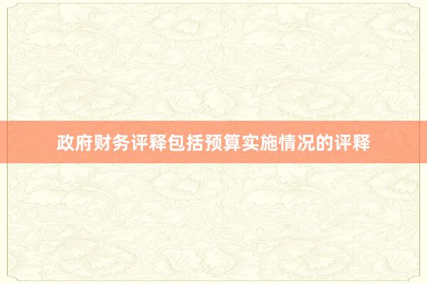 政府财务评释包括预算实施情况的评释