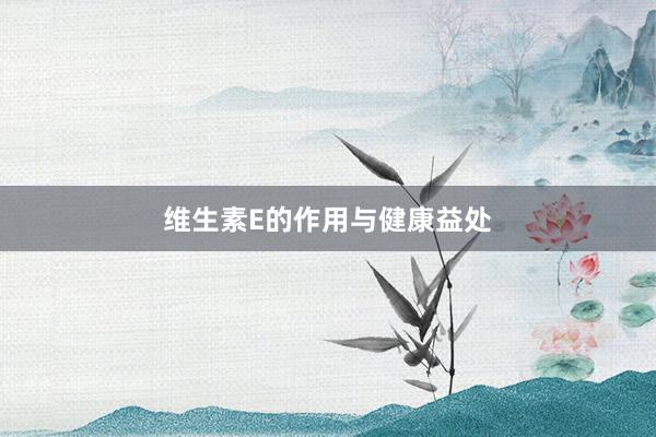 维生素E的作用与健康益处